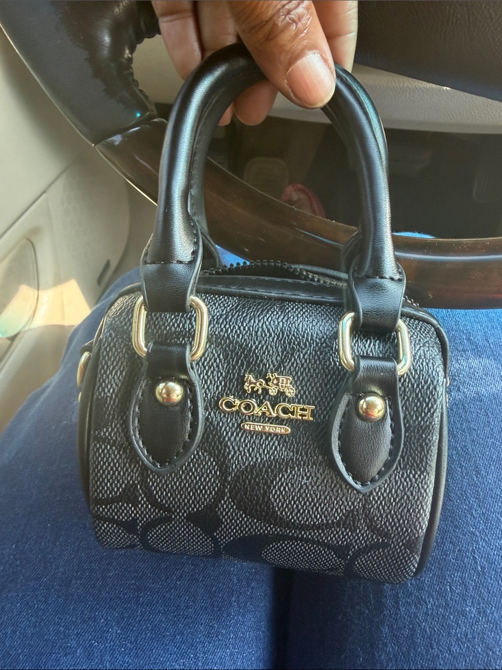 Black Logo Mini Barrel Bag